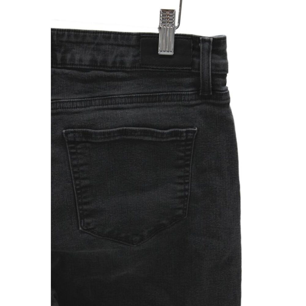 Paige Women Cropped Black Mid Rise Cotton Jeans Button Size 32 - Picture 4 of 8
